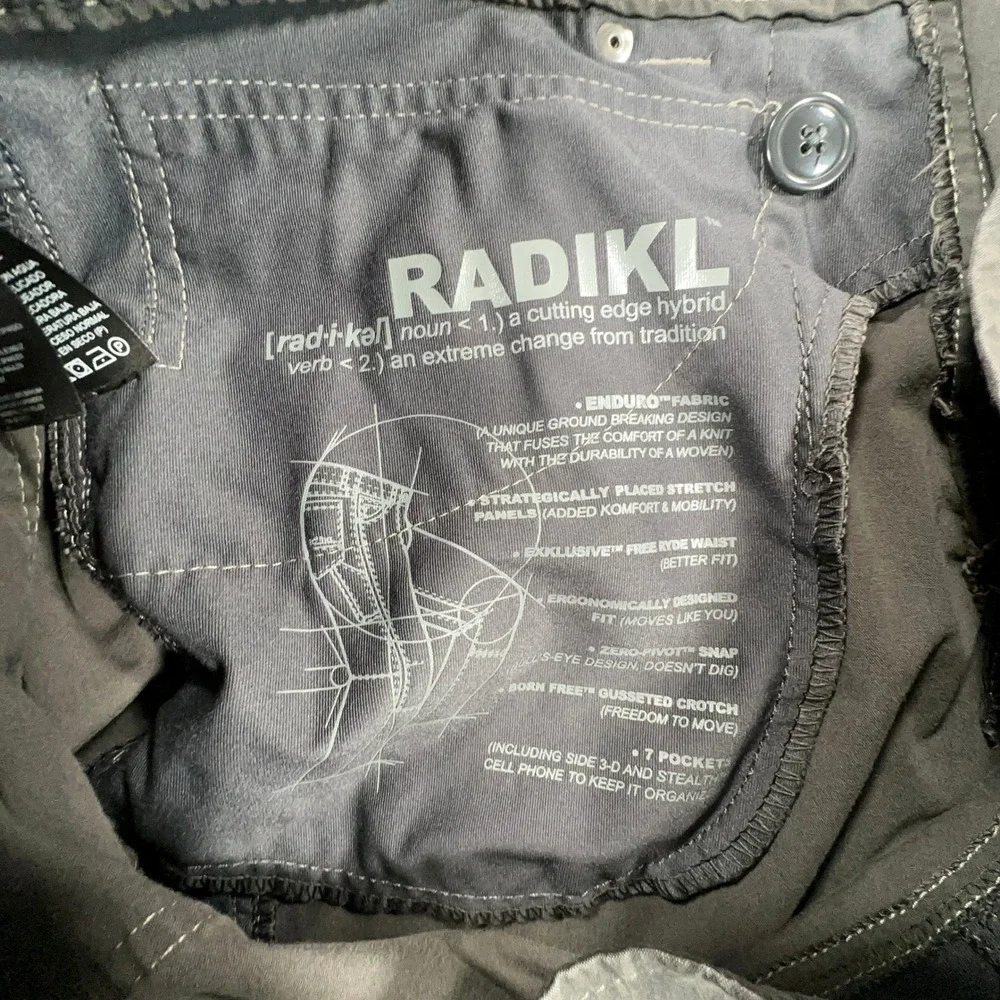 KUHL Radikl Pants Mens 36x34 (Fits 36x33) Carbon Hybrid Hiking Outdoor Utility